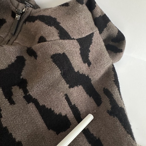 Tahari Camo Print Hooded Zip Up Poncho‎ Cape Sweater Jacket Plus Size X/1X Boho - Picture 8 of 12